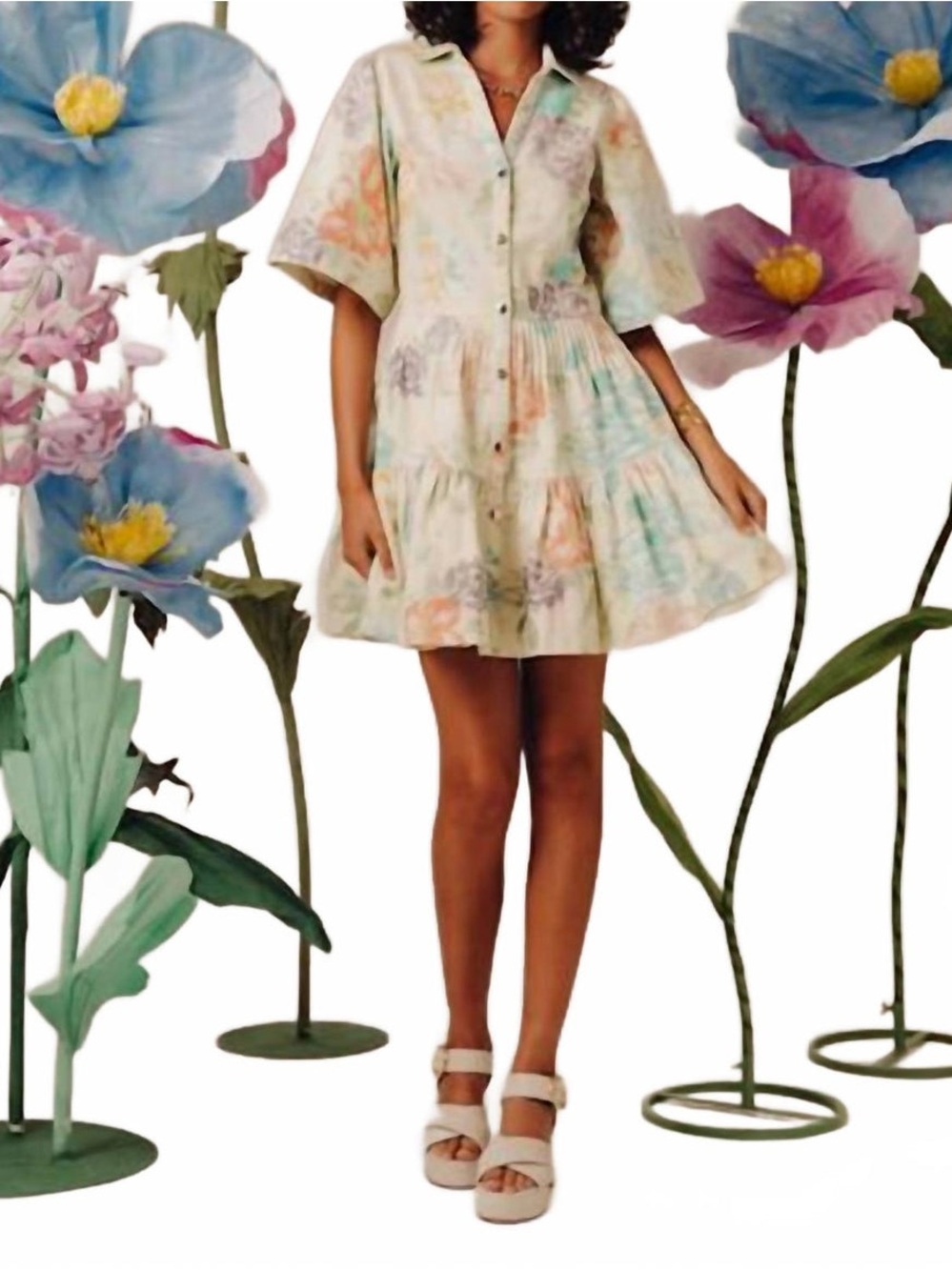 NEW LOVE THE LABEL Liane Mini Dress in Eltham Floral Print